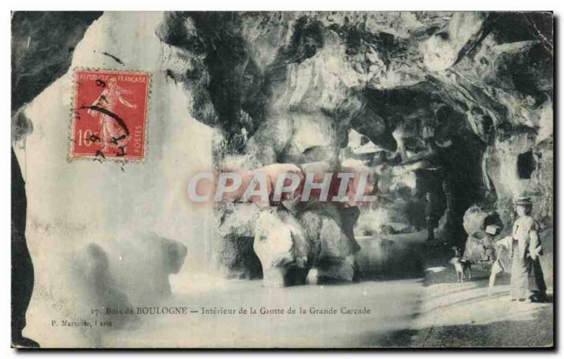 Old Postcard Bois de Boulogne Interior of the Cave of the Grand Cascade