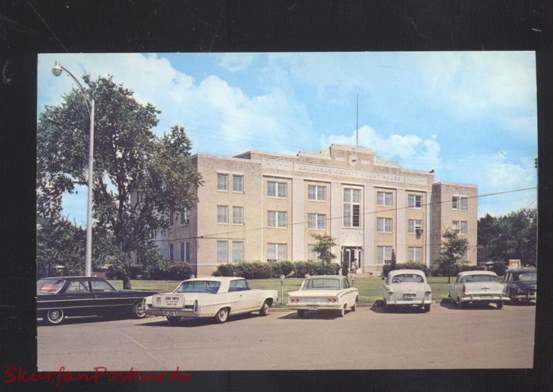 DE WITT ARKANSAS COUNTY COURT HOUSE 1960's CARS VINTAGE POSTCARD