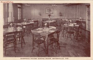 Postcard Sherman House Dining Room Batesville IN