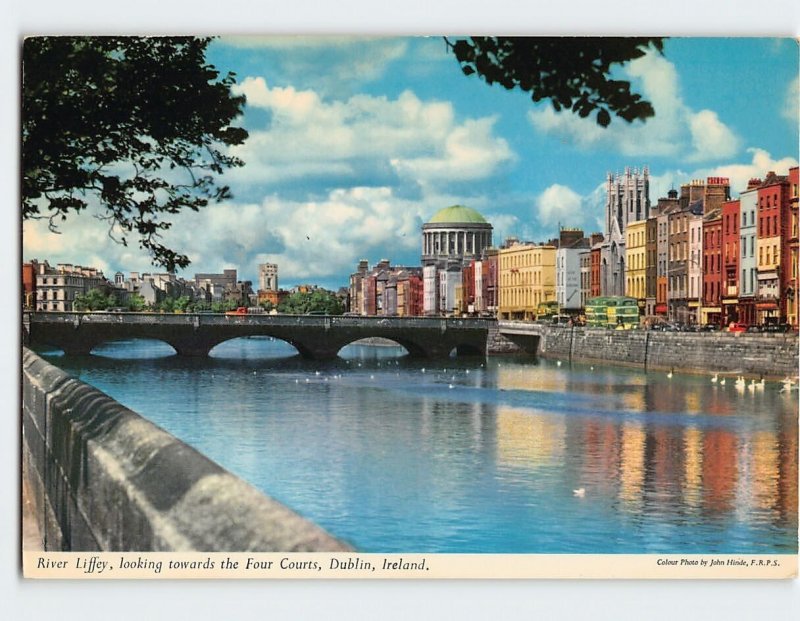 Postcard River Liffey, looking towards the Four Courts, Dublin, Ireland
