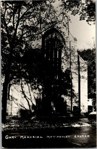 RPPC Gary Memorial Methodist Church Wheaton IL c1950 Vintage Postcard S39