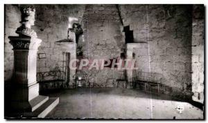 Postcard Old Dourdan Ground floor Dungeon Fireplace Bust of Saint Louis