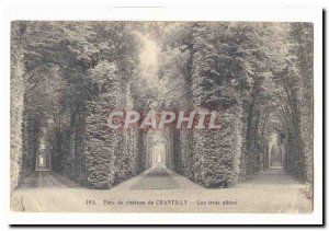 Park Chateau Chantilly Old Postcard The three aisles