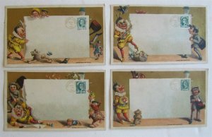 JESTER SET OF 4 ANTIQUE VICTORIAN TRADE CARDS