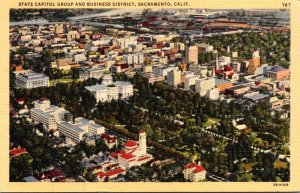 California Sacramento Aerial View Of State Capitol Group and Business Distric...