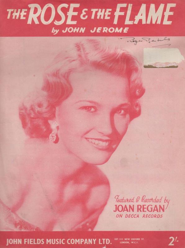 The Rose & The Flame Joan Regan 1950s Sheet Music