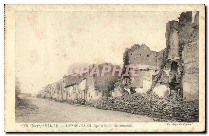 Old Postcard Army War Gerbeviller After Bombing