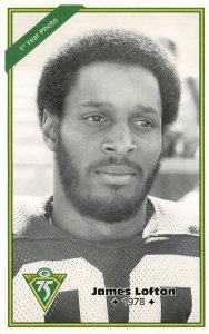 JAMES LOFTON GREEN BAY PACKERS WISCONSIN FOOTBALL BLACK AMERICANA POSTCARD 1978