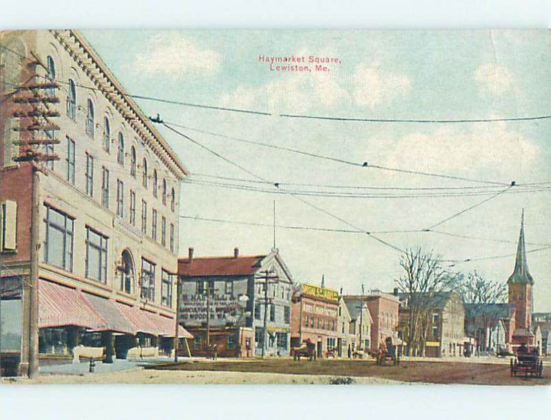 Unused Divided Back STREET SCENE Lewiston Maine ME hs3336@