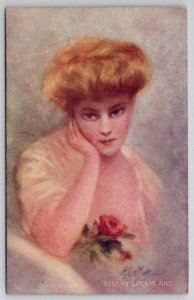 Pretty Woman In Dreamland Bewitching Eyes Artist Kenyon Postcard S29