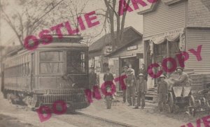 Larsen WISCONSIN RPPC c1910 GENERAL STORE Add On TROLLEY nr Appleton Neenah KB