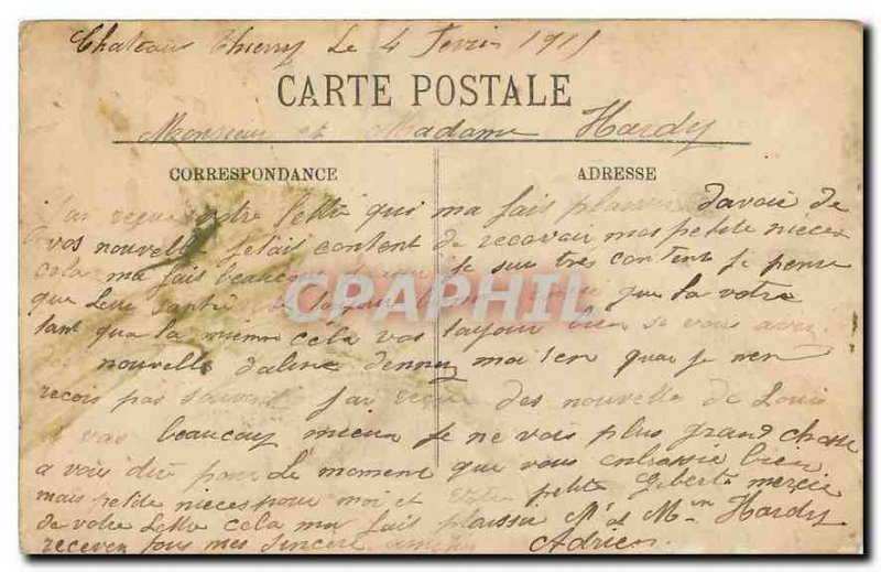 Old Postcard Chateau de Velle view Chateau Thierry