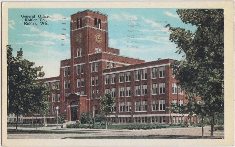 Wisconsin WI Postcard 1940 KOHLER General Office KOHLER Company Factory 