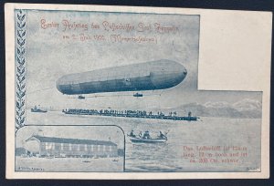 Mint Germany Picture Postcard First Flight Graf Zeppelin 1900
