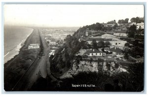 c1910's Bird's Eye View Of Napier New Zealand RPPC Photo Posted Antique Postcard