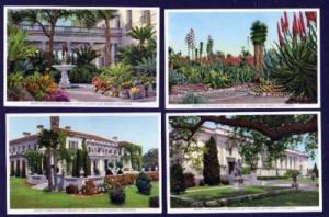 CA Lot 4 Art Library SAN MARINO CALIFORNIA Postcards