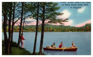 Water Sports on Lake Fairy Stone State Park in Virginia Postcard