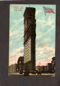 NY Times Bldg Building New York City Postcard Vintage PC 1909 NYC