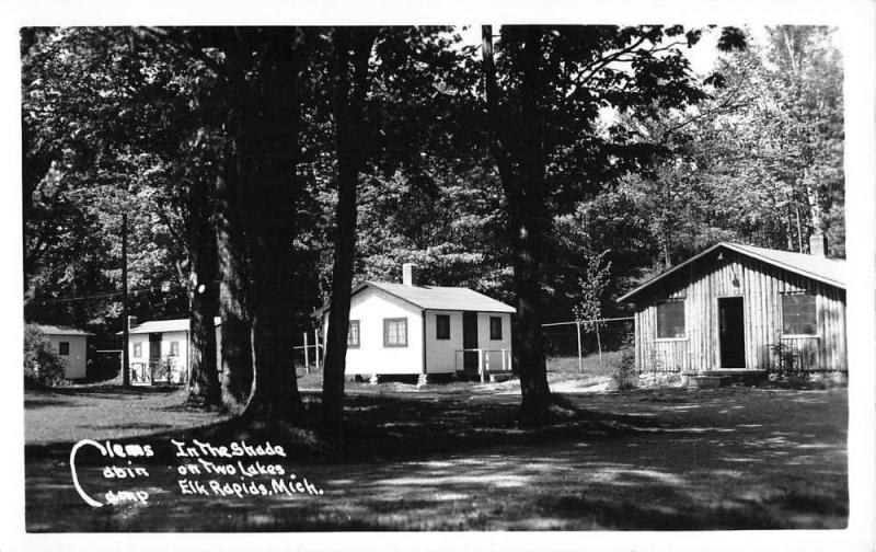 Elk Rapids Michigan Clems Cabin Camp Real Photo Antique Postcard K89786