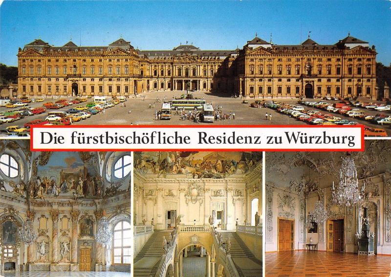 GG12471 Die fuerstbischoefliche Residenz zu Wuerzburg Auto Cars Castle Chateau