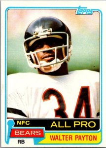 1981 Topps Football Card Walter Payton Chicago Bears sk60031