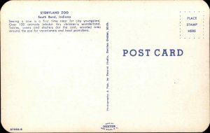 South Bend Indiana IN Storyland Zoo Barn Cow 1950s-60s Vintage Postcard
