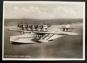 Mint Real Picture Postcard Dornier DOX Giant Seaplane In Flight Aerial View