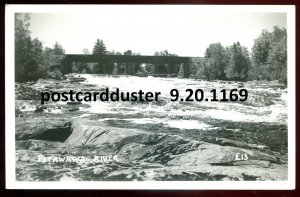 h4079 - PETAWAWA Ontario 1950s River Bridge. Real Photo Postcard