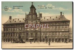 Old Postcard Antwerp Stadhuis L & # 39Hotel City