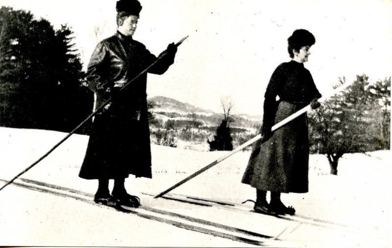 VT - Early Version of Skiing circa 1910  (Reproduction)