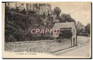 Old Postcard Domfront Rue Des Fosses Plissons and ancient tower of the castle