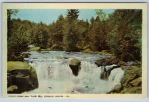 French River Near North Bay, Ontario, Canada, Vintage PECO Postcard, NOS