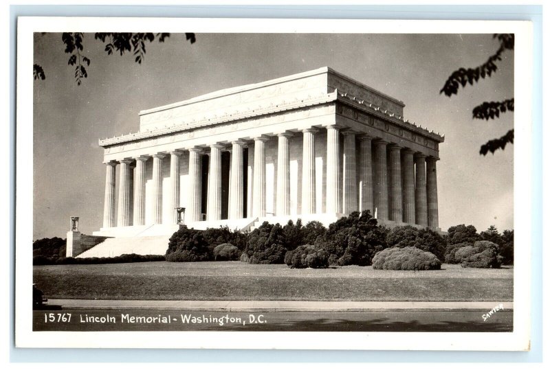 Lincoln Memorial Washington DC Real Photo RPPC Postcard (DZ19)