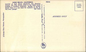 Long Beach California CA Hotel c1930s-40s Linen Postcard