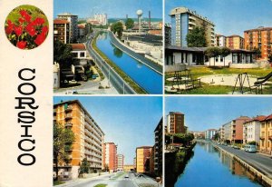 Corsico, Lombardy Italy  STREET SCENES~APARTMENTS~PLAYGROUND~CANAL  4X6 Postcard