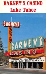 BARNEY'S CASINO Lake Tahoe Hwy 50 O'Houlihan's Hideout c1950s Vintage Postcard