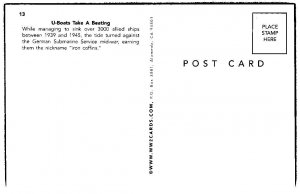 WW2  German U Boat  Submarine  Postcard