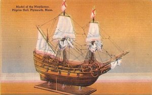 Model of the Mayflower in Plymouth, MA Pilgrim Hall.