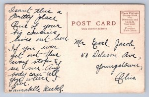 J87/ North Jackson Ohio Postcard c1910 East Street Store Gazebo Mahoning 721