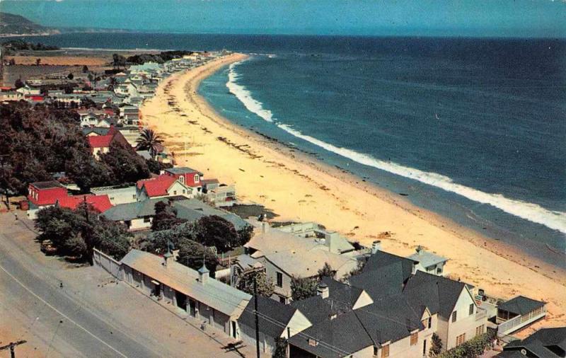 Malibu California Beach Colony Birds Eye View Vintage Postcard J77746