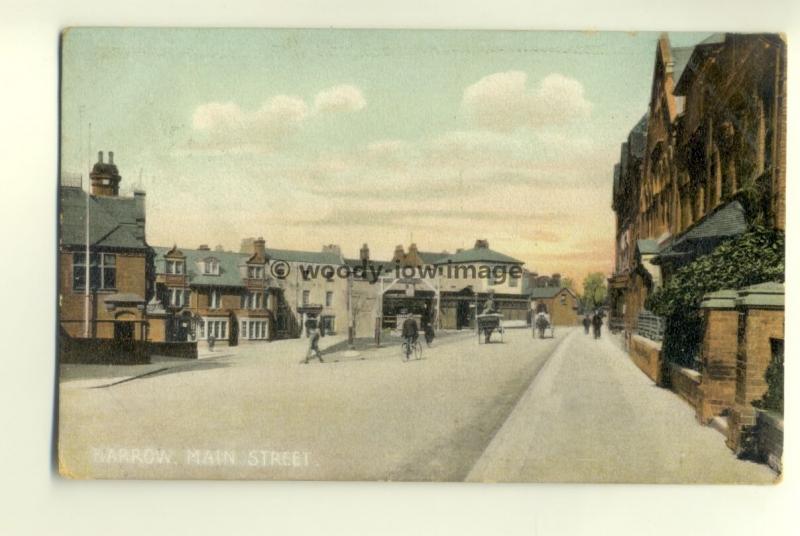 tp6296 - Middx - The Main Street & Kings Head Hotel at Harrow in 1921 - Postcard 