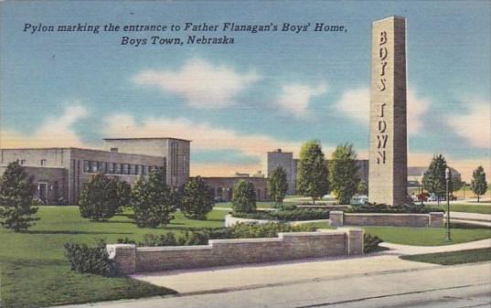 Pylon Marking The Entrance To Father  Flanagan's Boy's Home Boys Town Nebraska