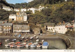 B102884 the harbour clovelly north devon boat    uk