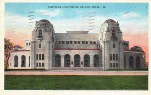 Vintage Postcard 1949 Fair Park Auditorium Historic Landmark Dallas Texas TX