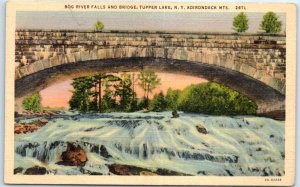 M-82442 Bog River Falls And Bridge Adirondack Mts Tupper Lake New York