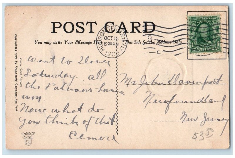 Paterson New Jersey NJ Postcard Greetings Tourist Spots Buildings 1908 Vintage