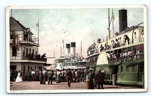 PORT HURON, MI Michigan ~ STEAMBOATS at DOCK 1908 St. Clair County Postcard