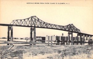 Goethals Bridge, Elizabeth NJ and  Staten Island, NY, Old Postcard