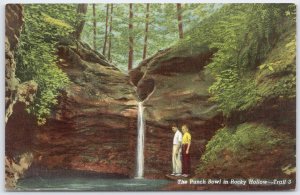 Vintage Punch Bowl Rocky Hollow Turkey Run State Park Indiana Postcard