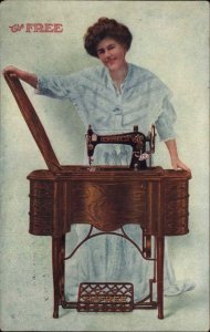 SKOWHEGAN ME Sewing Machines JN & IJ Smith Ad Advertising Antique Postcard